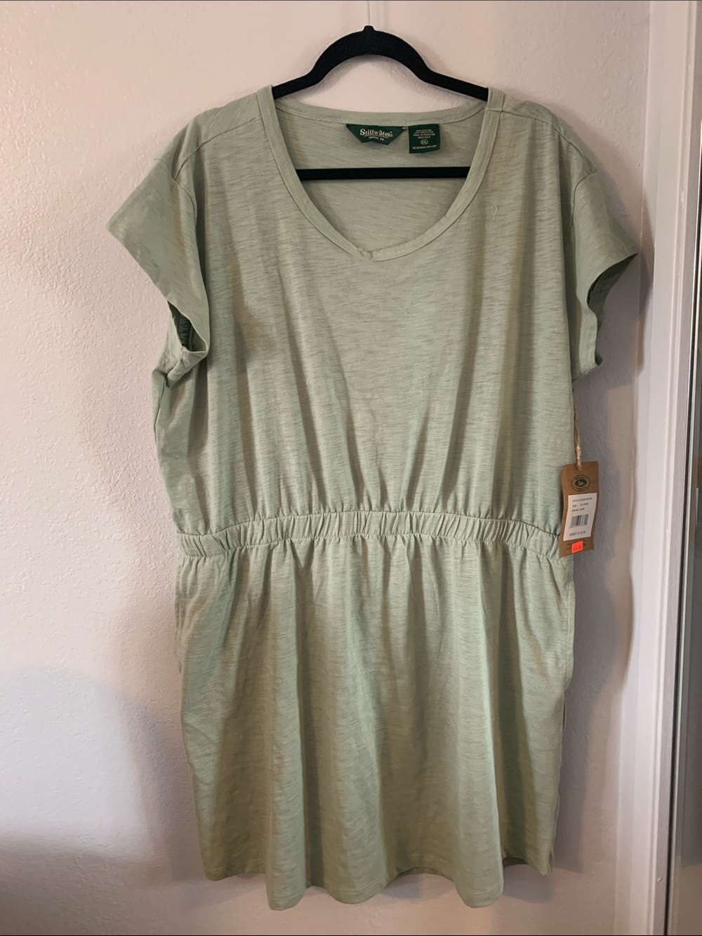 Stillwater Supply Co Sage Green Elastic Waist Mini Dress 2XL